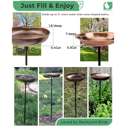 Vintage metal bird bath stake - metal,