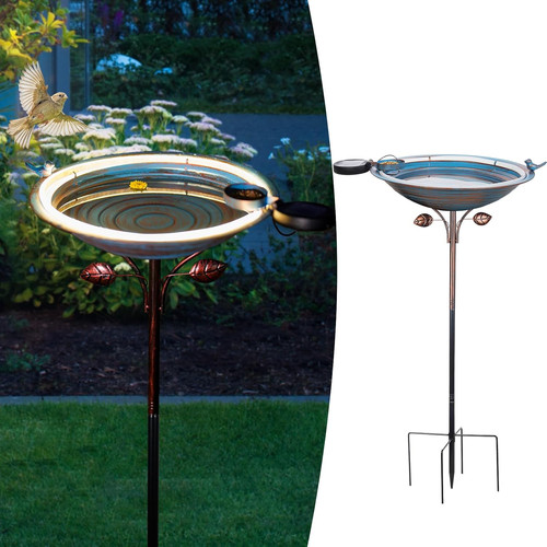 Metal bird bath with - metal, stake