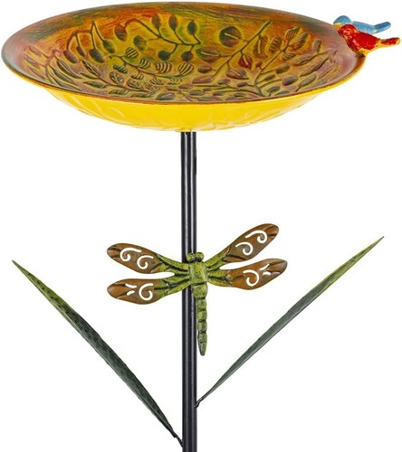 Tall metal bird bath - 38",