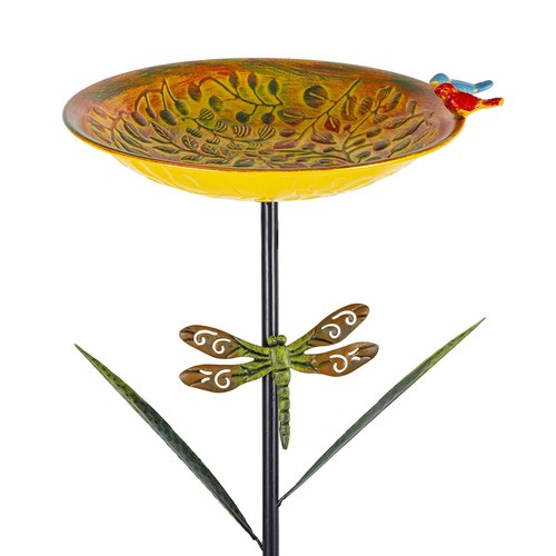 Tall metal bird bath - 38",